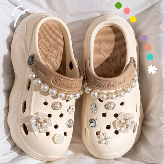 Pearl Chain Platform Women Sandals