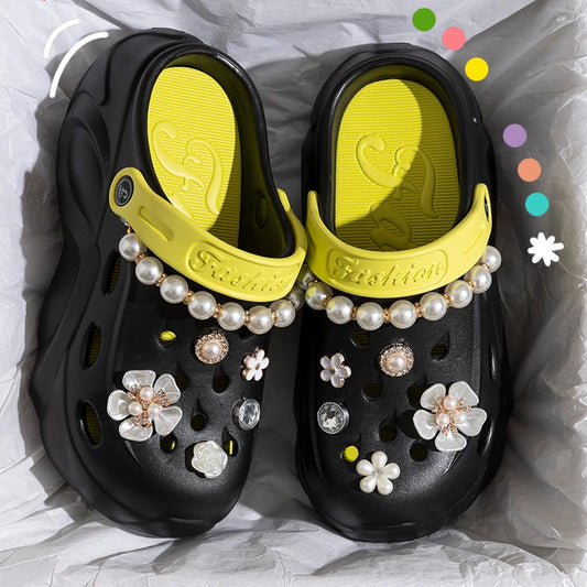 Pearl Chain Platform Women Sandals